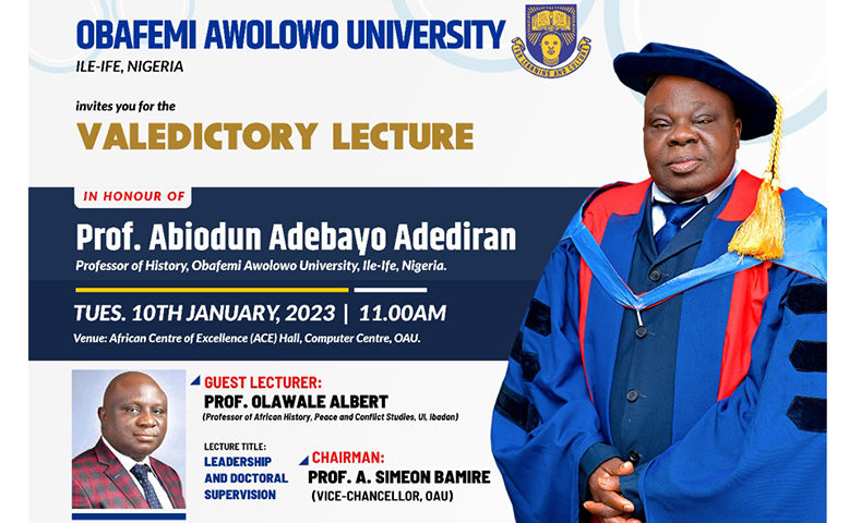 Prof. Abiodun Adebayo Adediran Valedictory Lecture