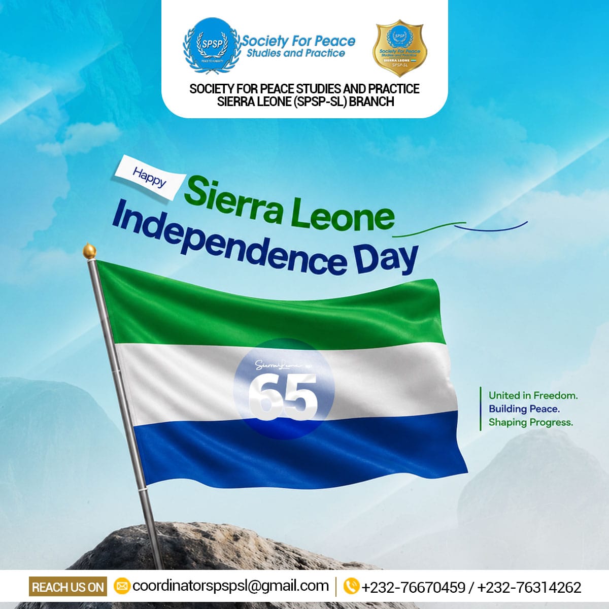 SPSP International heartily congratulates SPSP Sierra Leone on the Independence Annivesary of Sierra Leone